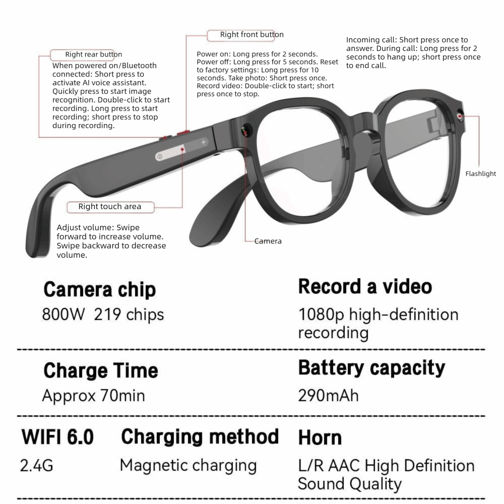 2 in 1 AI Smart Glasses HD Pho - Smart Glasses Lens review and price