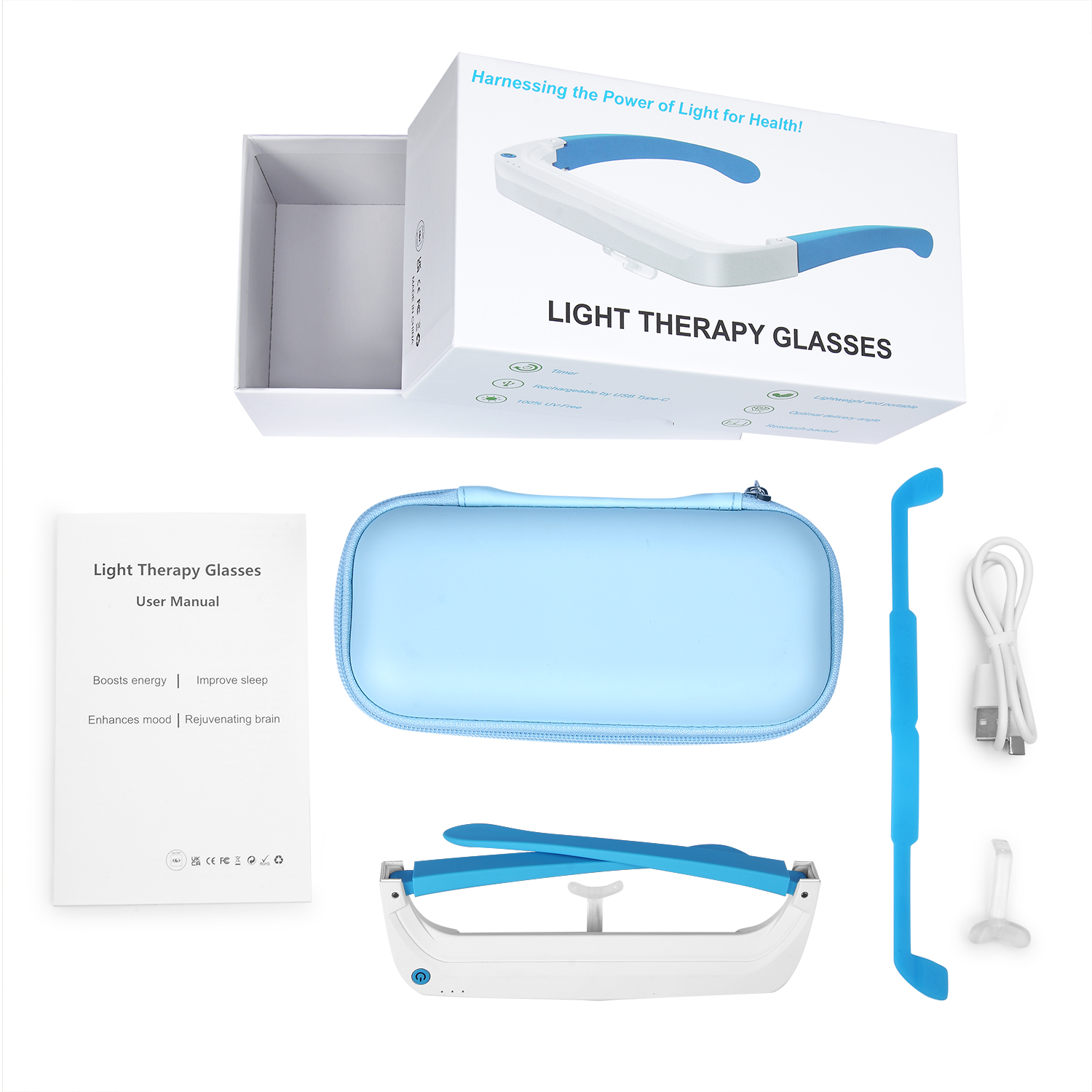 Sleep-aiding and Mind-calming  - Light Therapy Glasses review and price